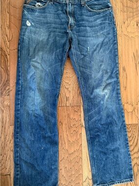 Ariat Men's Blue Bootcut Distressed Denim Jeans Loop Lock